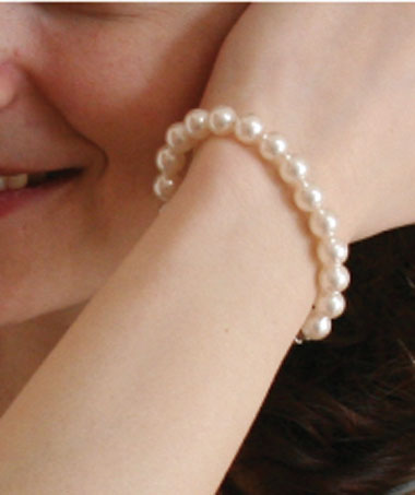 真珠スタイルブレスレット6mmホワイトモデル